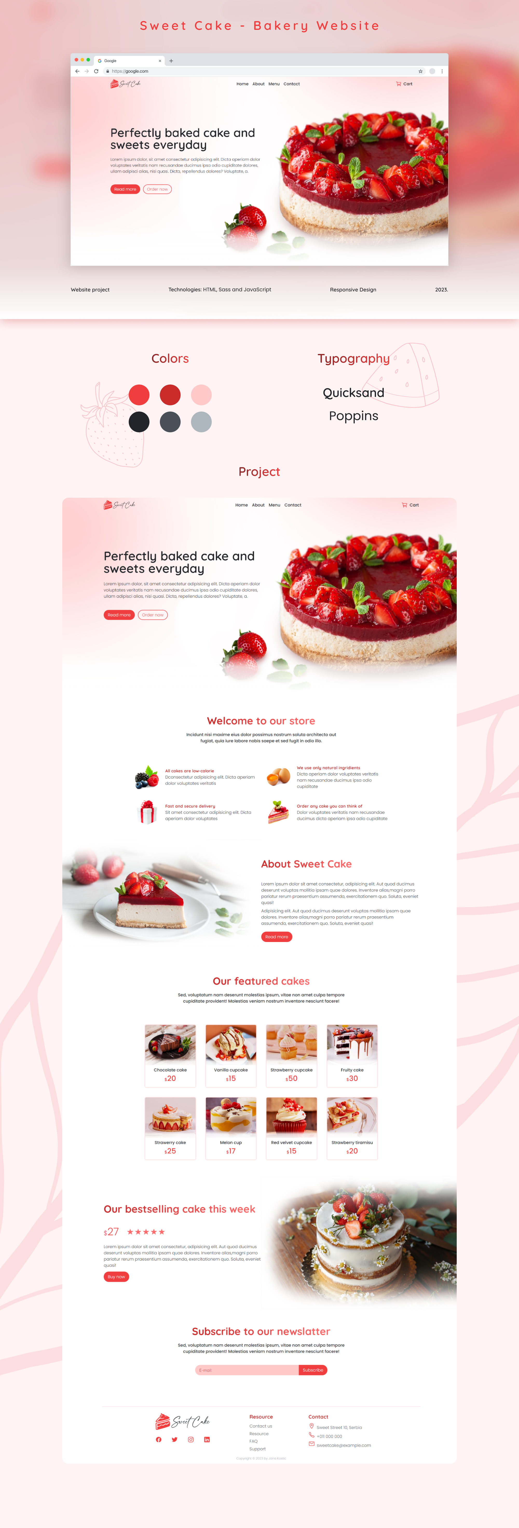 Sweet Cake   Bakery Website (HTML/CSS)   Jana Kostic