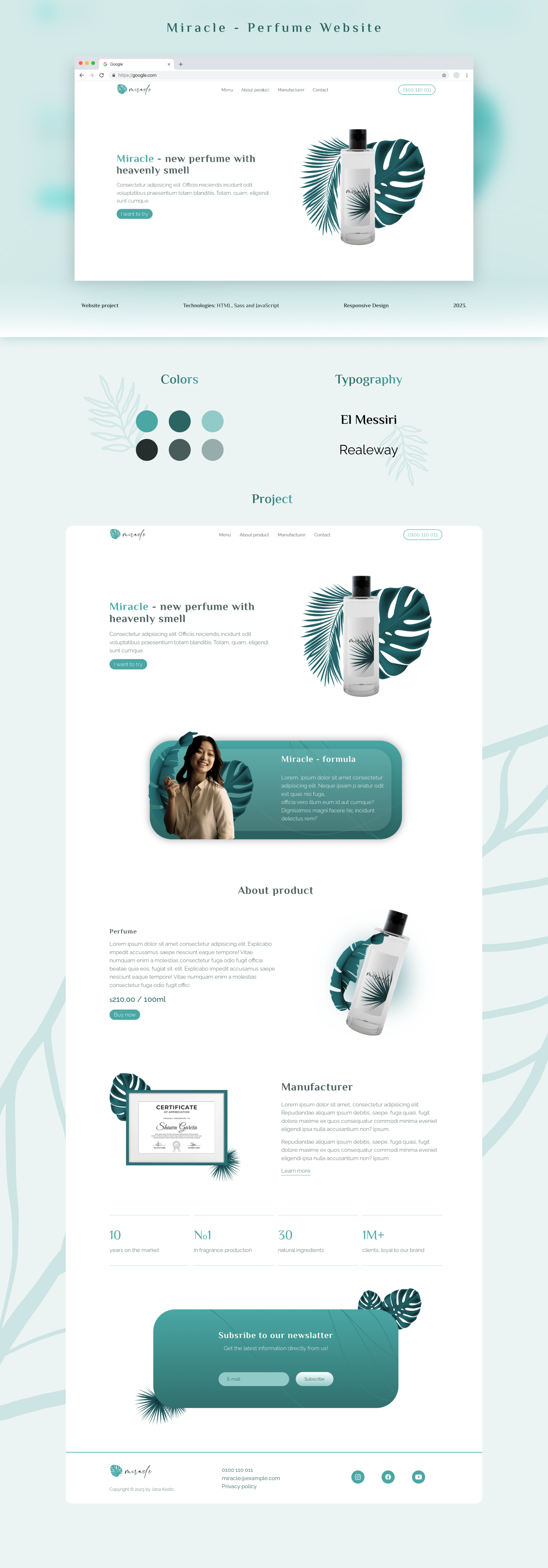 Miracle   Perfume Website (HTML/CSS)   Jana Kostic